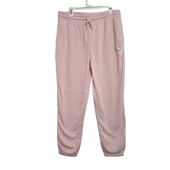 PLAYBOY Logo Sweatpants In‎ Pink Color Size Large - Picture 1 of 5